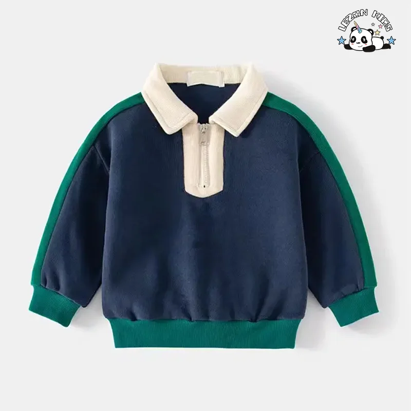LEZONKIDS - Conjunto de Roupas de Criança de Tecido de Algodão com Colarinho Virado Direto da Fábrica